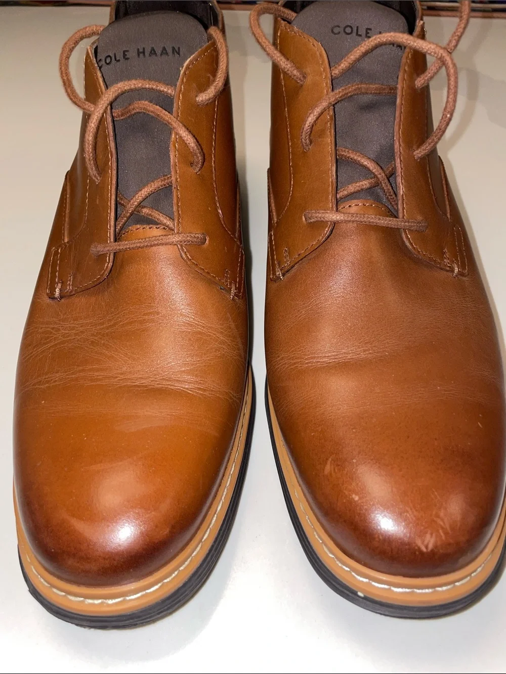 Cole Haan Brown Leather Chukka Boot with Gray Sole